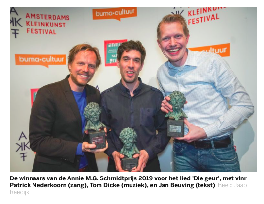 Jan Beuving, Tom Dicke en Patrick Nederkoorn winnen Annie M.G. Schmidtprijs